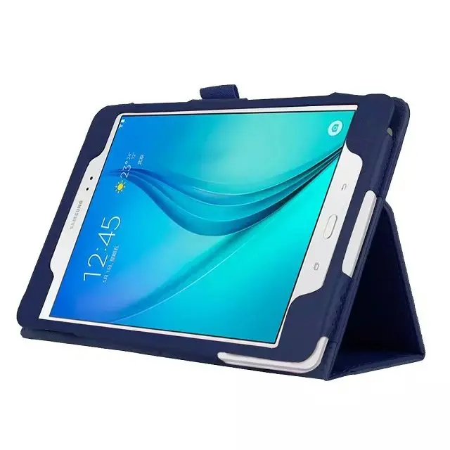 dark blue Чехол из ПУ кожи для samsung Galaxy Tab A 8,0 T350 T355 чехол-подставка с личи для samsung TabA 8,0 SM-T350 SM-T355 чехол s - Цвет: dark blue