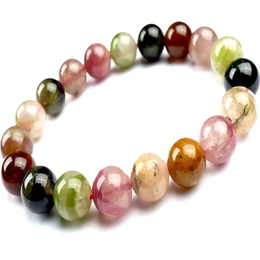 

Женские браслеты-шармы из натурального турмалина, кварцевые, круглые, 11 мм