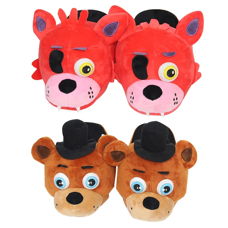 28 см; 2 стиля; тапочки «Five Nights At Freddy's»; плюшевые домашние тапочки лисица Фредди для взрослых; женские и мужские зимние домашние тапочки