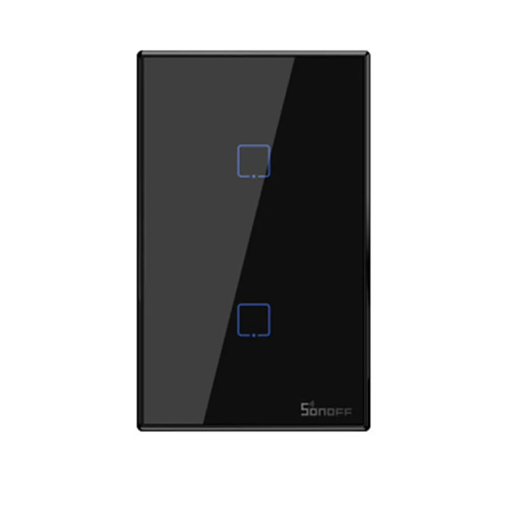 Интеллектуальный выключатель света SONOFF T3US TX Smart Wi-Fi настенный сенсорный Черный с