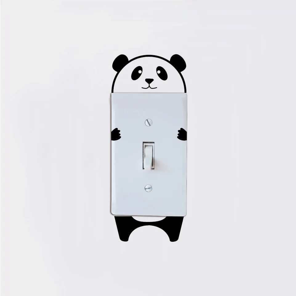 Милая наклейка для выключателя панда Panda 14 виниловая настенная с мультяшными
