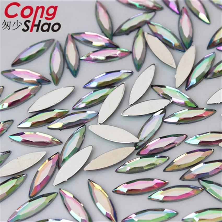 Красочные камни и кристаллы для конского глаза Cong Shao 500 шт. 4*14 5 ММ акриловые