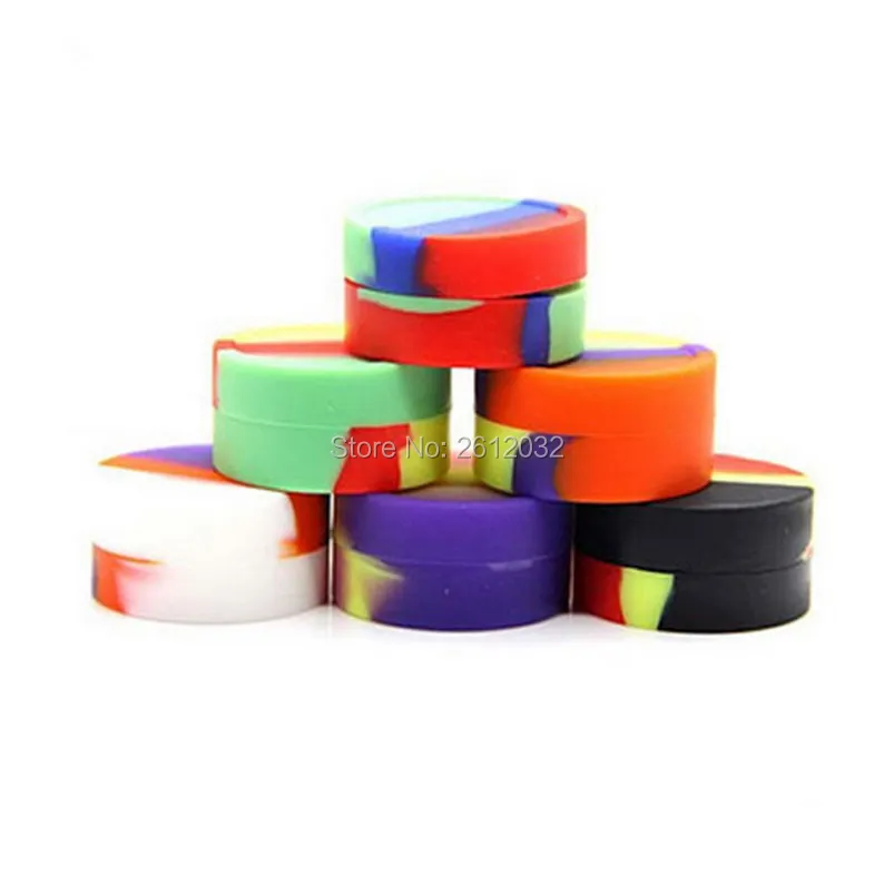 500pcs 5ml Nonstick Silicone Container Storage Box for Oil Wax Jar Dab Random Color