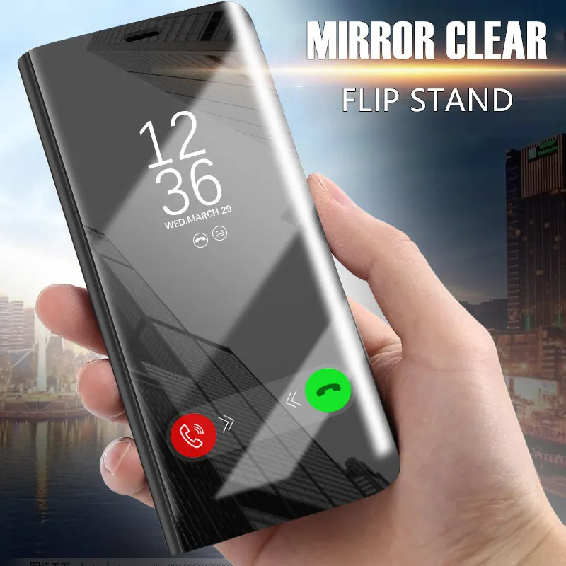 Зеркальный Прозрачный чехол для OPPO R11s Plus R17 Pro R9s Find X R15 R11 F5 F7 F9 A83 A71 A3S A5 с откидной
