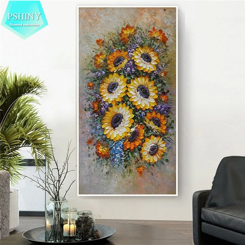 PSHINY 5D DIY Diamond Embroidery Sale European Flowers Decorative Full Square Paintings Rhinestone New Shelves | Дом и сад