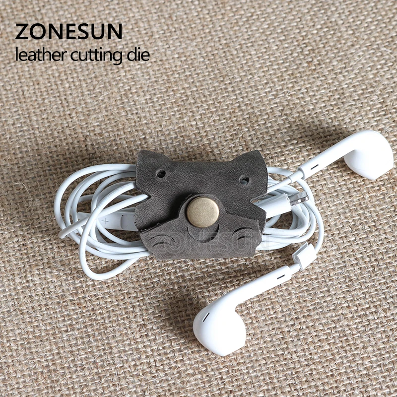 ZONESUN Cat Подгонянный кожаный режущий штамп DIY ремесло провод наушники коллектор деревянный шаблон пробивая режущая форма