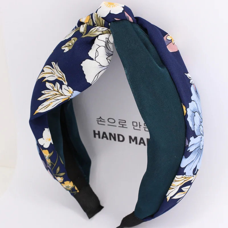 3 шт./лот плетеные повязки для волос с цветочным принтом в стиле пэчворк девочек