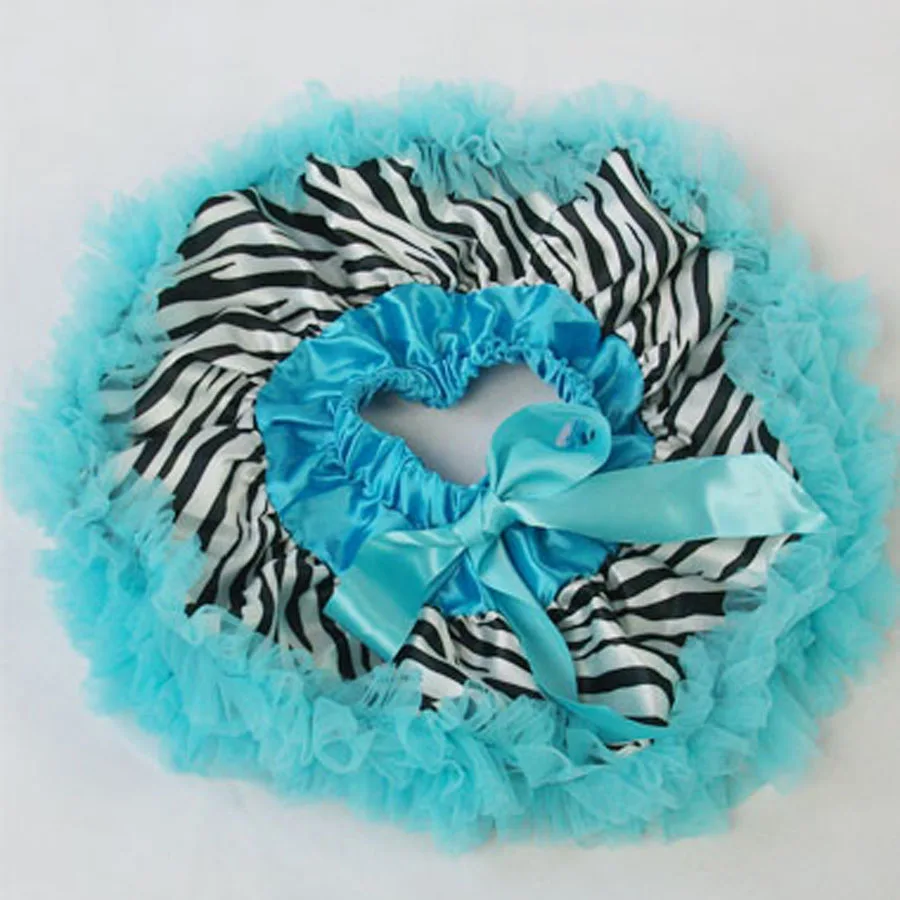 Одежда для маленьких девочек Мини юбка с принтом зебры Юбка пачка малышей Синяя