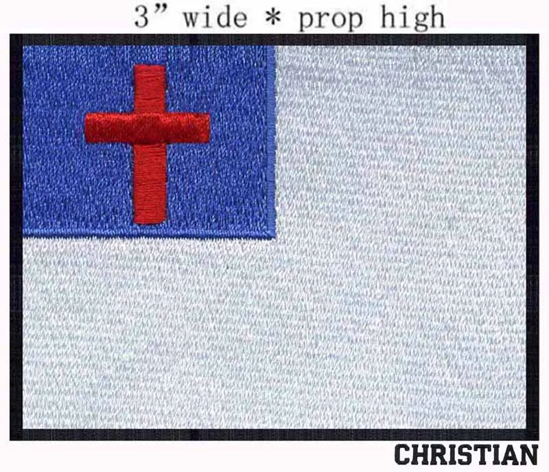 

Christian Flag 3" wide embroidery patch for badge for fashion/pray/god