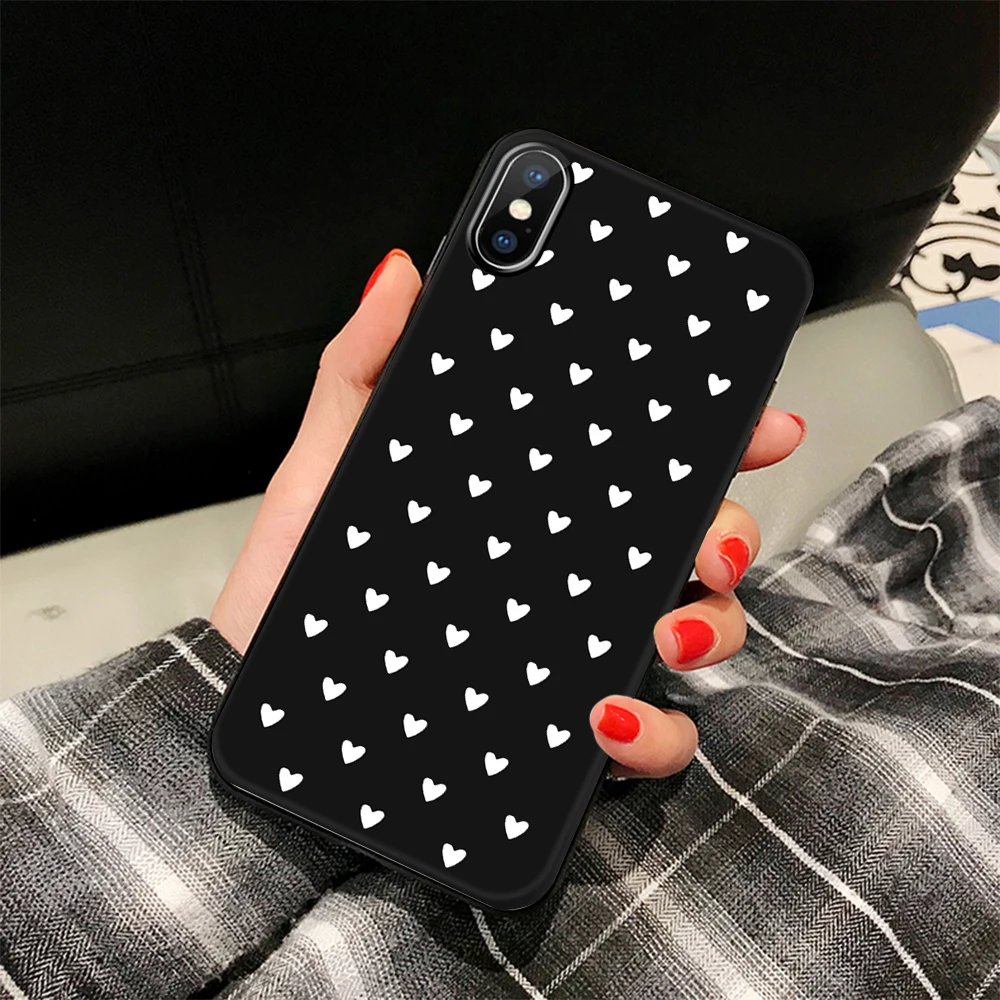 Матовый чехол для телефона из ТПУ iPhone XS Max XR X 7 8 6 S Plus черно белые чехлы с рисунком