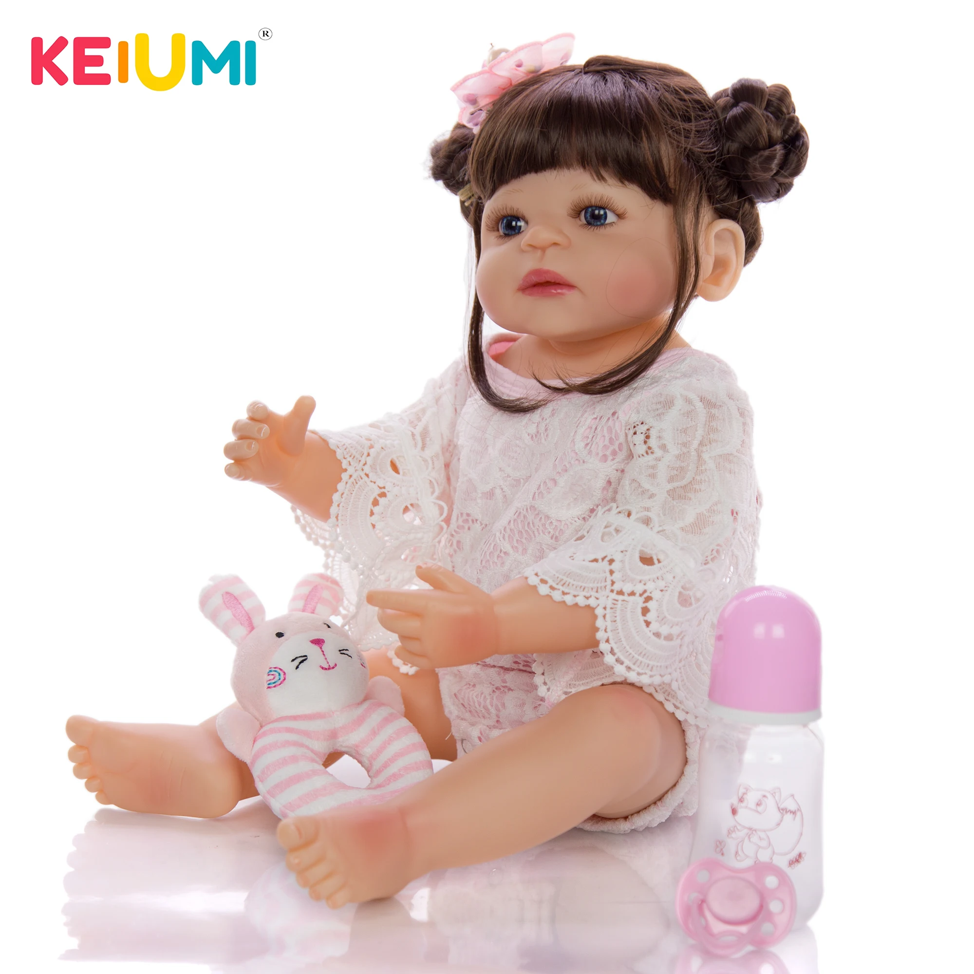 KEIUMI новый дизайн Кукла Новорожденный малыш 55 см полный Силиконовый ребенок