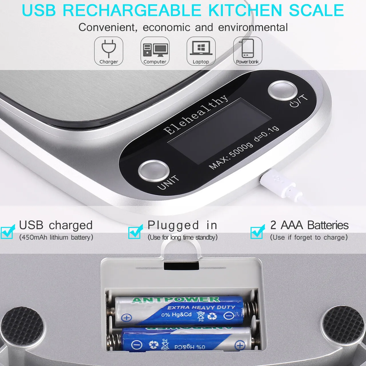 Мини цифровые ж/к весы с питанием от USB точность 0,1/1 г Электронные весы из нержавеющей стали кухонные пищевые измерительная шкала инструменты