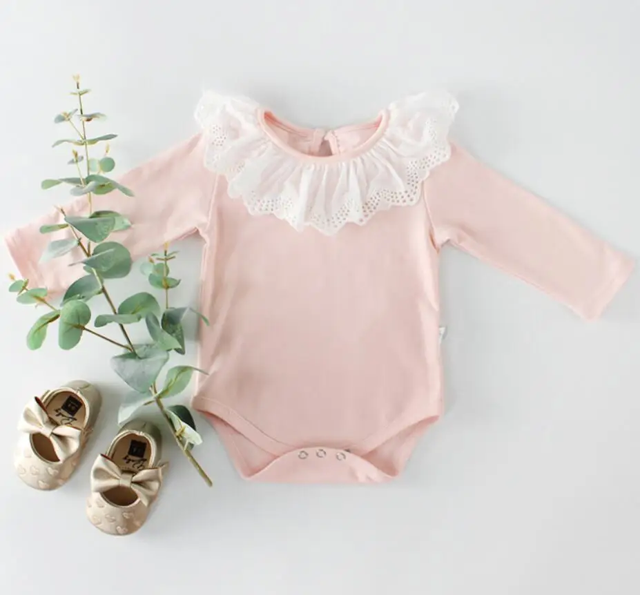 Pink Одежда для маленьких девочек осенний детский хлопковый комбинезон, комплект для новорожденных, кардиган для маленьких девочек, свитер для мальчиков Детский комбинезон хлопок для девочек - Цвет: Pink