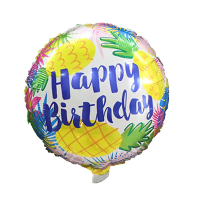 50pcs/lot 18 inch Happy Birthday Round Foil Helium Balloons Baby Boy Girl 1st Party Decor Supplies Pink Gold Globos | Дом и сад