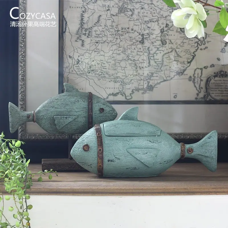 Американский Сельский Средиземноморский смолы blue fish Творческих ремесел Новые