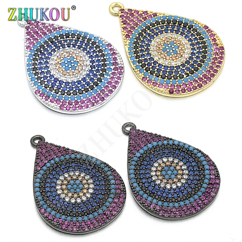 

22x32mm Brass Cubic Zirconia Charms Pendants for DIY Jewelry Findings Accessories, Hole: 1.5mm, Model: VD235