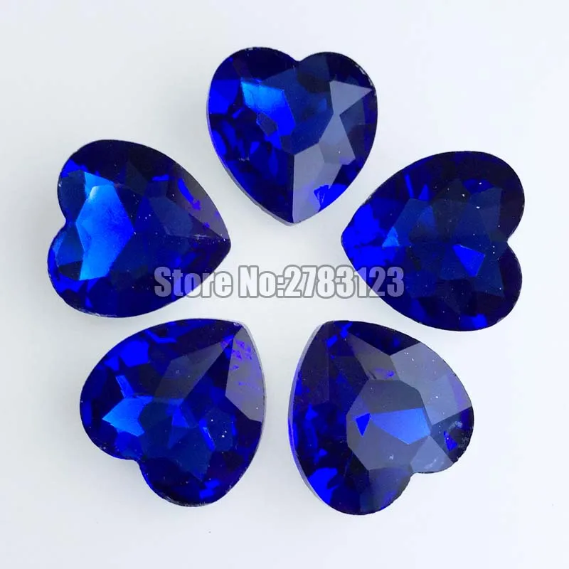 

Factory sales! AAA Glass Crystal Royalblue heart shape pointback rhinestones No holes, diy/Clothing accessories SWHP209