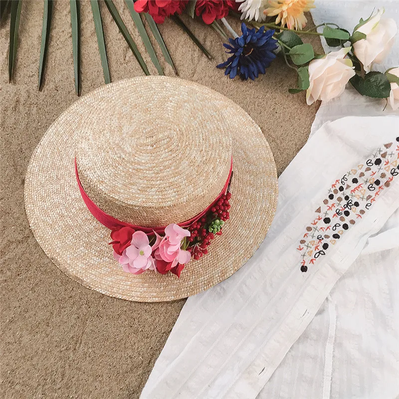 100% Соломенная женская Солнцезащитная шляпа с широкими полями модная летняя