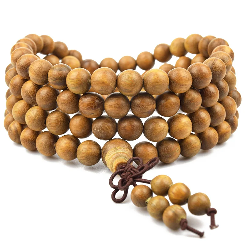 Натуральное зеленое сандаловое дерево тибетский буддистский браслет для женщин