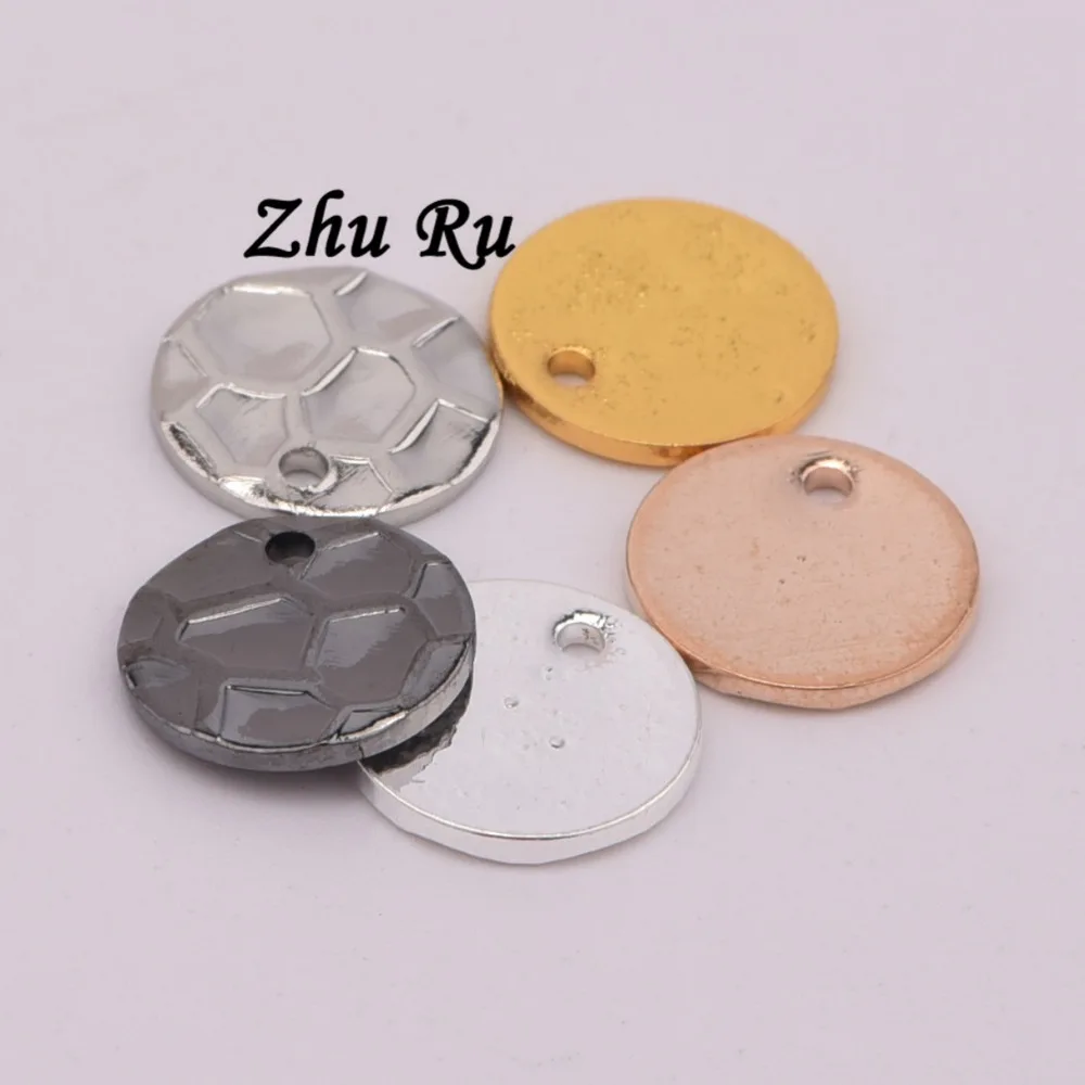 10 мм шт. медные круглые штампованные шармы с сферической поверхностью для