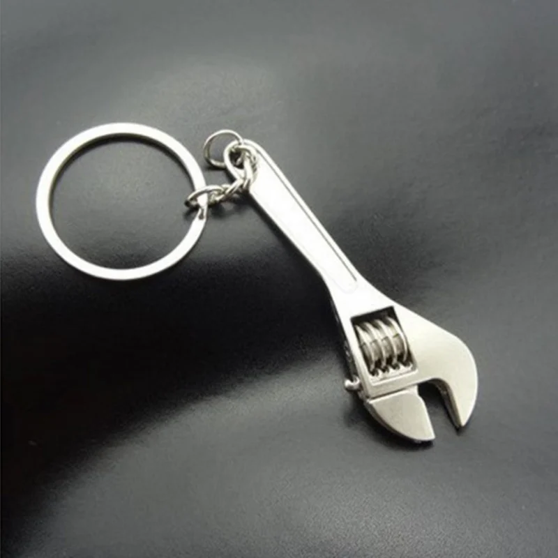 Wrench Keychain Stainless Steel Car Key Ring High-grade Simulation Spanner Key Chain Keyring Keyfob Tools Novelty