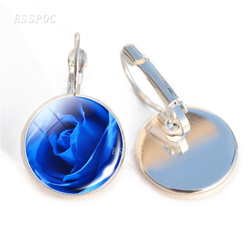 Дамская мода Diy синие серьги-чародейки крюк цветы ювелирные изделия Роза фото