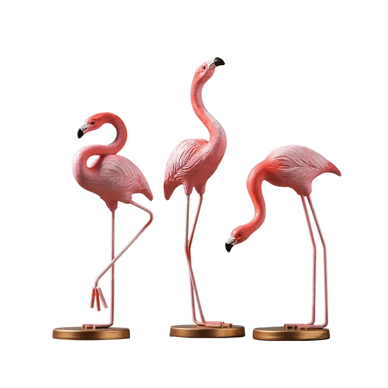 

Nordic Creative resin Flamingo birds figurines bar vintage statue home decor crafts room decoration objects animal figurines