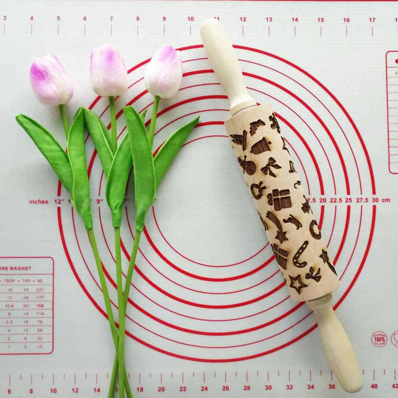 Деревянные рождественские тиснения Скалка 3D антипригарное дерево Лось Снежинка