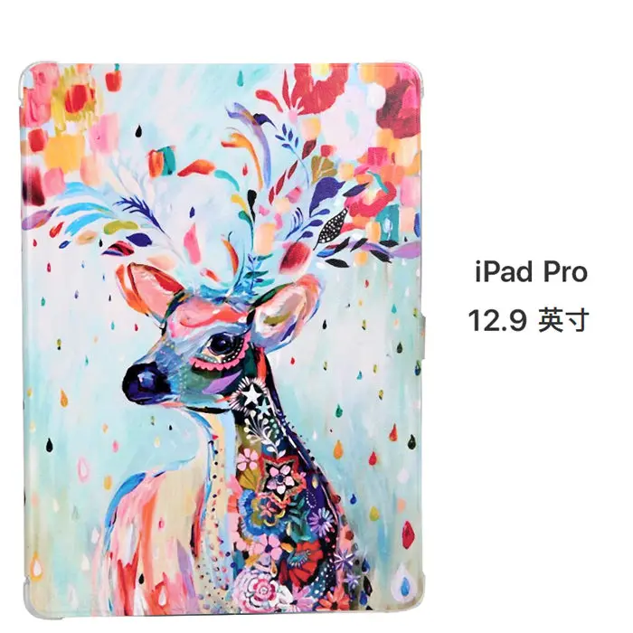 07 Для ipad pro 12,9 из искусственной кожи чехол Funda тонкий цветной принт Защитная подставка для Apple ipad pro 12,9 Smart Shell - Цвет: 07