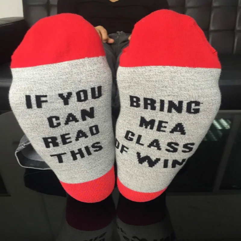 Модные винные носки на заказ если вы можете прочитать приносите мне стакан