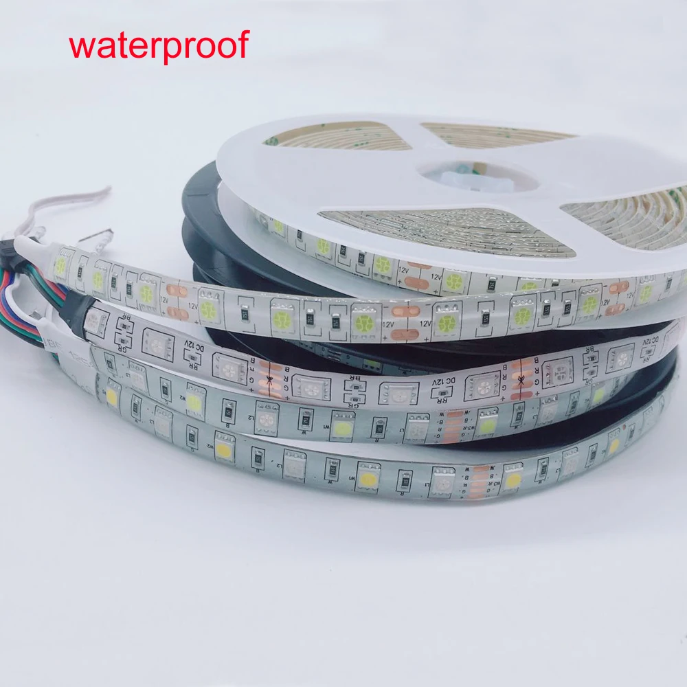 СВЕТОДИОДНАЯ лента SMD 5050 RGB Водонепроницаемая 5M 300LED DC 12V 24V RGBW RGBWW розовый синий