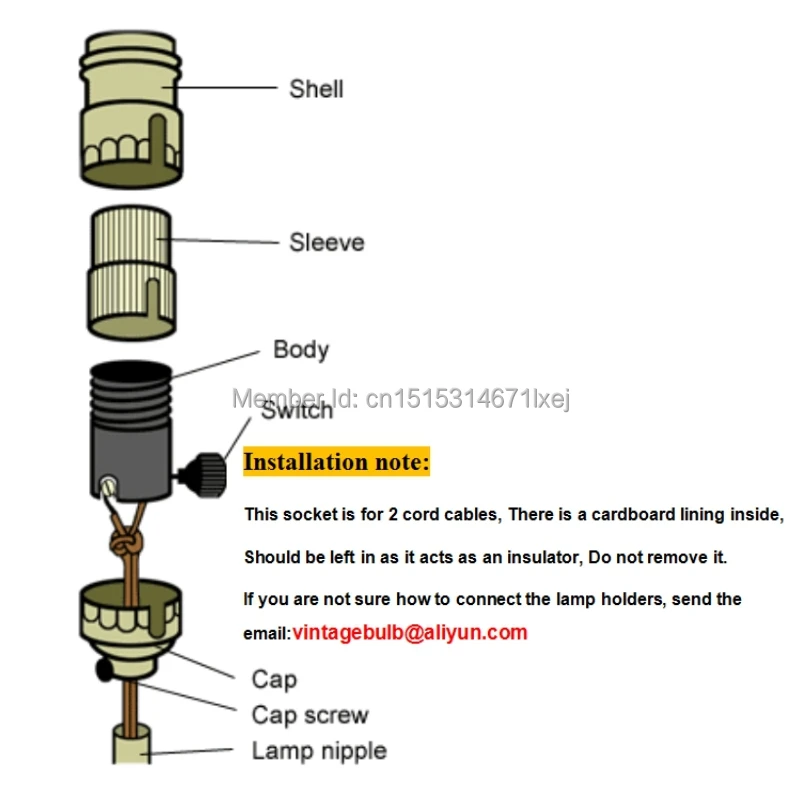 Бесплатная доставка E27 старинный держатель лампы подвесной светильник розетка