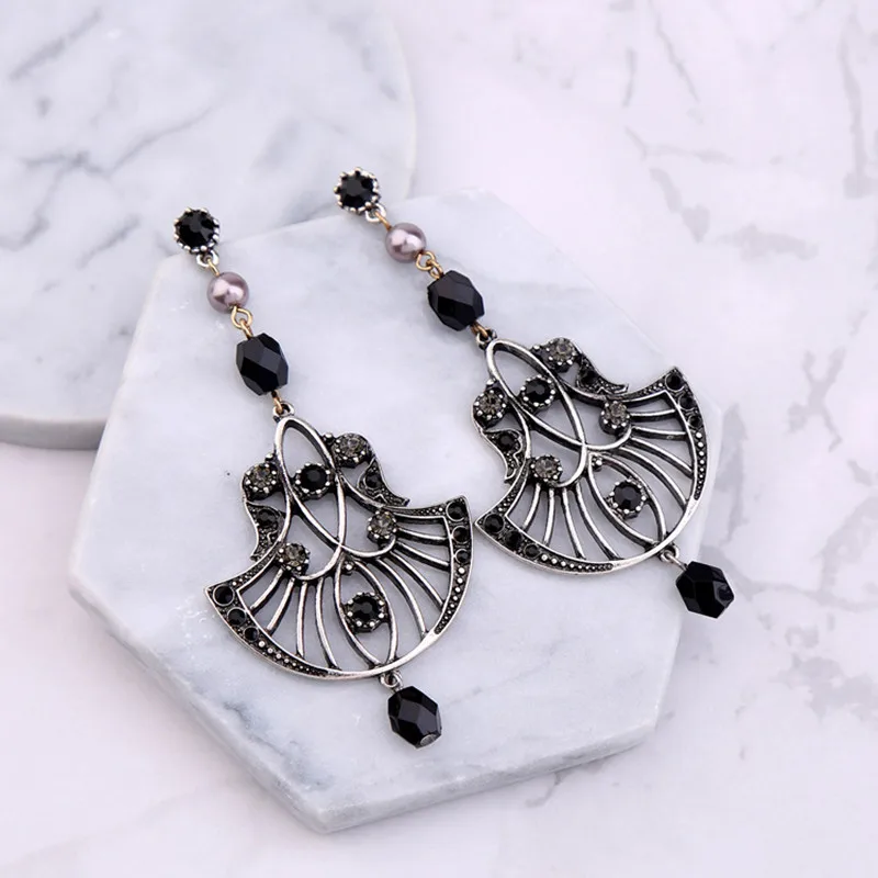 Винтажные серьги для женщин веер в китайском стиле жемчужные ювелирные изделия