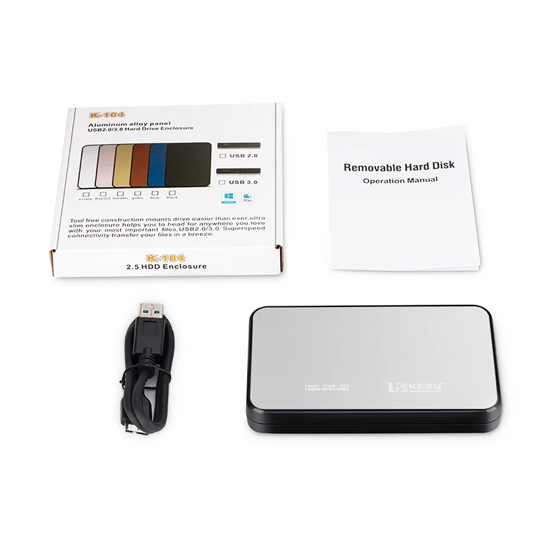 OEM KESU корпус жесткого диска 2 5 дюйма SATA USB 3 0 пластиковый SSD/HDD ТБ жесткий диск