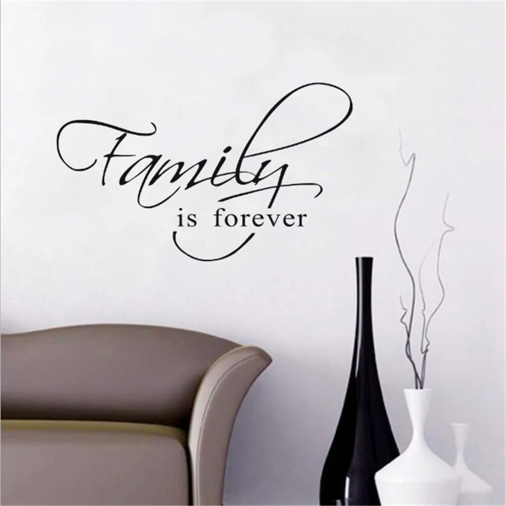 1set Family is Forever Word Music Theme Wall Sticker Bedroom Decor &amp Dancing Note Removable | Дом и сад