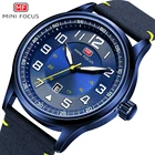 MINIFOCUS парусиновые кварцевые наручные часы с ремешком модные повседневные мужские часы армейские военные спортивные зеленые черные часы для мужчин