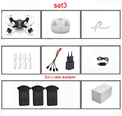 SYMA X23W мини набор высота RC вертолет Квадрокоптер Дрон FPV Wifi в режиме реального времени Трансмиссия Безголовый режим Hover дроны - Цвет: Set 3