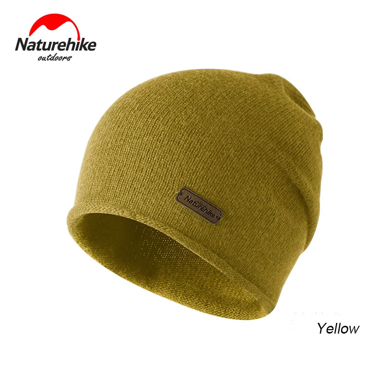 Naturehike шерстяная шапка зимние вязаные теплые уличные шапки для пешего туризма кемпинга бега толстые шапки - Цвет: Turmeric