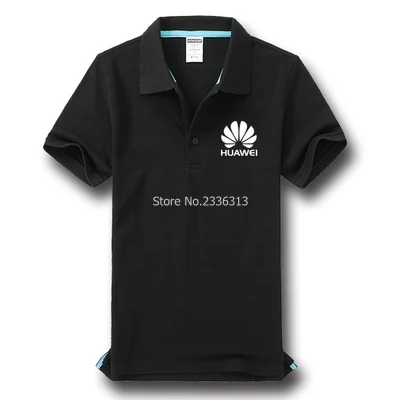 Huawei рубашка поло рабочая одежда с принтом lape хлопковые рубашки-поло рубашки - Цвет: Черный