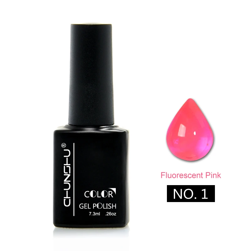 CHUNSHU 7,3 мл УФ светодиодный Гель-лак яркие цвета стеклянный Гель-лак для ногтей Желейный драгоценный гель лак 16 цветов гель для рисования ногтей маникюр - Цвет: 1