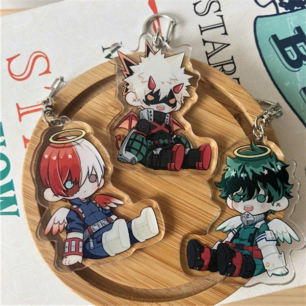 Горячая аниме My Hero academic Midoriya Izuku Todoroki Shoto Косплей двухсторонний акриловый брелок