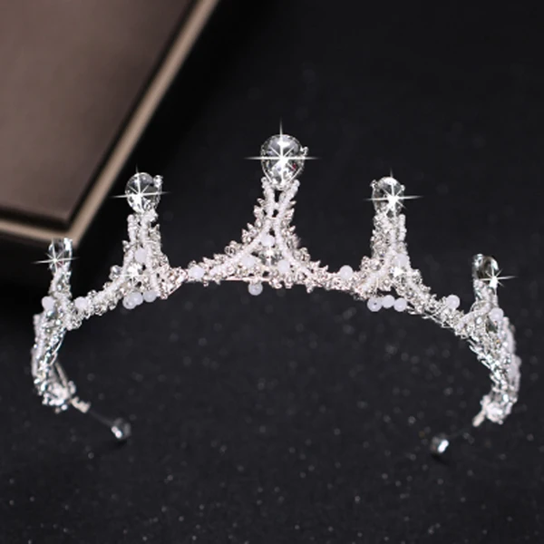 Silver Разноцветное серебро, золото, хрусталь, свадебная тиара, корона, модная жемчужная королевская свадебная корона, головной убор, свадебные украшения для волос, аксессуары - Окраска металла: Silver
