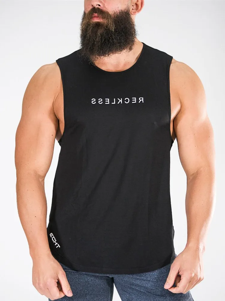 

Tank Tops Letter Printed Men Sleeveless Tanktops For men Bodybuilding Clothing Undershirt Fitness Stringer vests