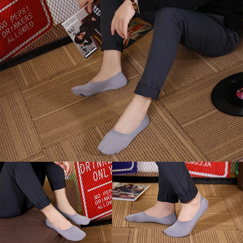 Носки невидимки мужские из вискозы тонкие дышащие дезодорирующие хлопковые