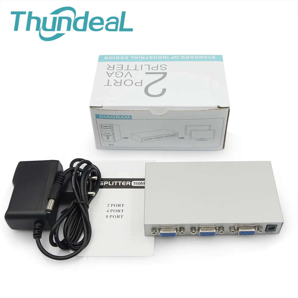 Thundeal VGA Splitter Box монитор 150 мГц 1 в 2/4/8 из Усилитель Extender конвертер XGA svga UXGA Smart решение