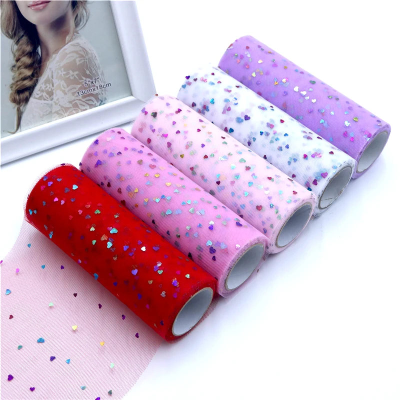 

Блестящая ткань для юбки-пачки, 10 ярдов, 15 см, рулон тюля с блестками шт.