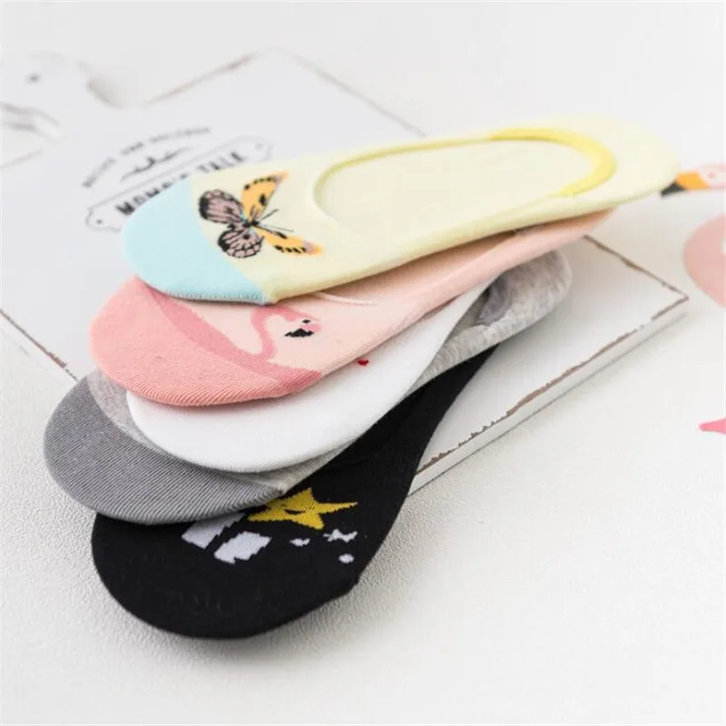 Обувь в японском стиле Харадзюку женские носки-башмачки с изображением забавных