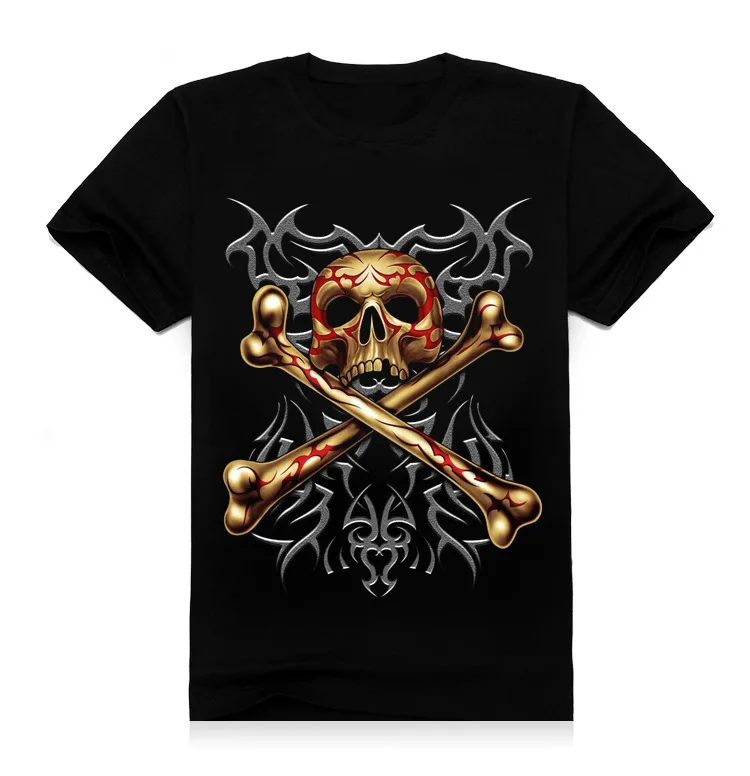 2014 New Fashion Summer 3D T Shirt Men's Short sleeved shirt Personalized Models Cotton Printing Skull|print and color animals|t-shirt
