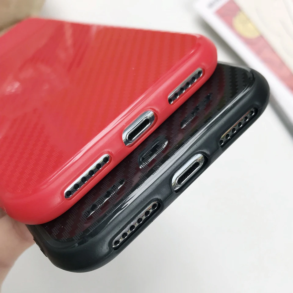 Углеродное волокно ТПУ чехол для iPhone X XS MAX XR SE 5 5S 6 6s 7 8 Plus samsung J2 J3 J5 J7 Prime Мягкий