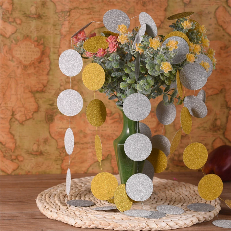 4 м круглая двухсторонняя блестящая гирлянда бумажная полоса булочки свадебные